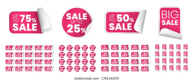 High Quality Sale Tags Vector Collection . Isolated Vector Elements