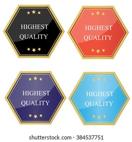 high quality satisfaction guarantee ribbon, sticker, sign, stamp, icon, label isolated on white