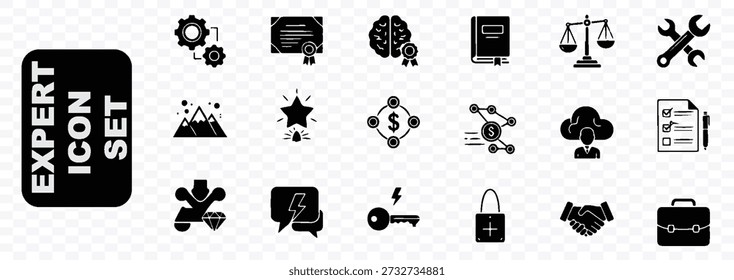 Hochwertige skalierbare Vektordatei für anpassbare digitale und Print-Design-Projekte "expert icon set"