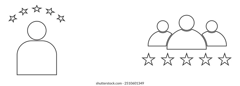 High Quality Service Line and Silhouette Black Icon Set satisfied design eps 10