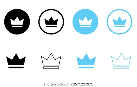 High quality sign symbol, crown icon buttons, royal, premium membership icons, vip badges icon.	