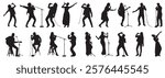 High quality silhouette singers . Pop, country music, rock stars and hip hop rapper artist vocalists