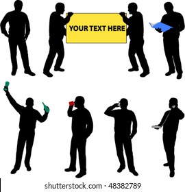 high quality silhouettes of people - vector