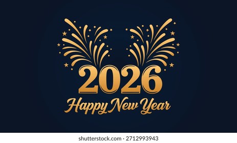 high quality silhouettes of stylized vector 2026 Happy New Year logo