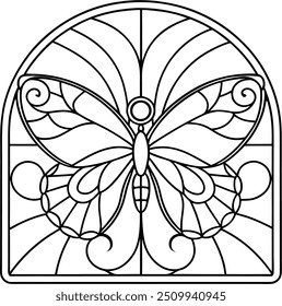 High Quality Stained Glass Butterfly Vector