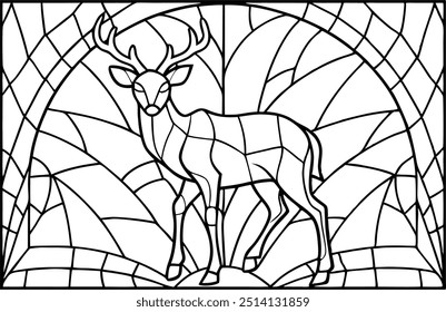 High Quality Stained Glass Dear Vector