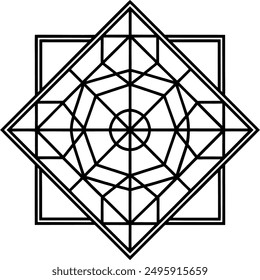 High Quality Stained Glass Geometric Design Vector
