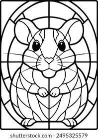 High Quality Stained Glass Hamster Vector