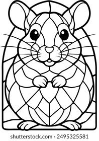 High Quality Stained Glass Hamster Vector