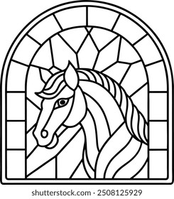 High Quality Stained Glass Horse Vector