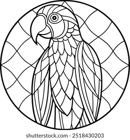 High Quality Stained Glass Macaw Vector