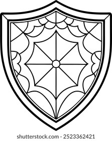 High Quality Stained Glass Shield Vector