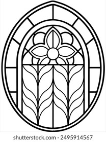 High Quality Stained Glass Victorian Design Vector