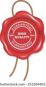 Sello de alta calidad. Garantía de sello de cera roja