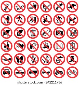 High quality Standard Prohibition sign collection
