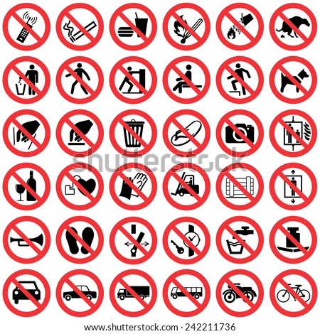 High quality Standard Prohibition sign collection