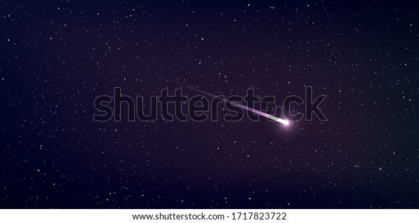 高品質の星と彗星の宇宙背景 占星術の水平背景 銀河系の星塵 ベクターイラスト のベクター画像素材 ロイヤリティフリー