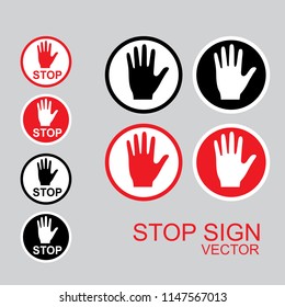 High quality Stop Sign symbol icon. Warning danger symbol prohibiting sign on  background vector
