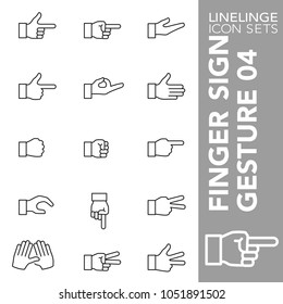 High quality thin line icons of finger sign and hand gesture. Linelinge are the best pictogram pack unique linear design for all dimensions and devices. Stroke vector, logo symbol and website content.