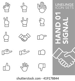 High Quality Thin Line Icons Of Hand Gesture, Signal And Sign. Linelinge Are The Best Pictogram Pack Unique Linear Design For All Dimensions And Devices. Stroke Vector Logo Symbol And Website Content.