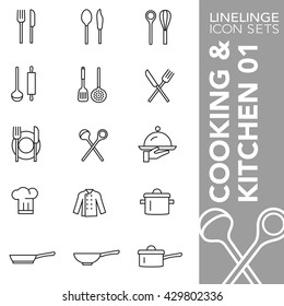 High quality thin line icons of cooking, kitchen and foods. Linelinge are the best pictogram pack unique linear design for all dimensions and devices. Stroke vector logo symbol and website content.