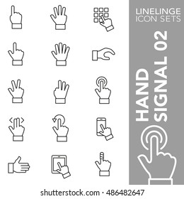 High quality thin line icons of hand gesture and finger signs. Linelinge are the best pictogram pack unique linear design for all dimensions and devices. Stroke vector logo symbol and website content.