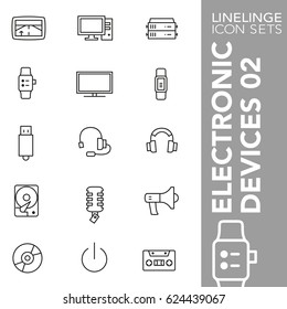 High quality thin line icons of electronic device, technology. Linelinge are the best pictogram pack unique linear design for all dimensions and devices. Stroke vector logo symbol and website content.