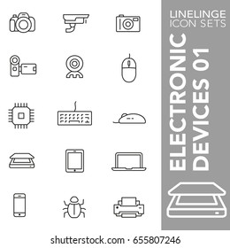 High quality thin line icons of electronic device, technology. Linelinge are the best pictogram pack unique linear design for all dimensions and devices. Stroke vector logo symbol and website content.