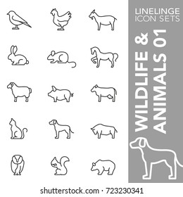 High quality thin line icons of animal, wildlife and pets. Linelinge are the best pictogram pack unique linear design for all dimensions and devices. Vector outline logo symbol and website content