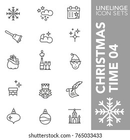 High quality thin line icons of Christmas time and X-mas item. Linelinge are the best pictogram pack unique linear design for all dimensions and devices. Stroke vector logo symbol and website content.