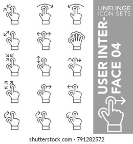 High quality thin line icons of user interface, touch gesture. Linelinge are the best pictogram pack unique linear design for all dimensions and devices. Stroke vector logo symbol and website content.