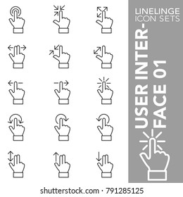 High quality thin line icons of user interface, touch gesture. Linelinge are the best pictogram pack unique linear design for all dimensions and devices. Stroke vector logo symbol and website content.