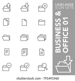 High quality thin line icons of business paper, files, folder. Linelinge are the best pictogram pack unique linear design for all dimensions and devices. Stroke vector logo symbol and website content.