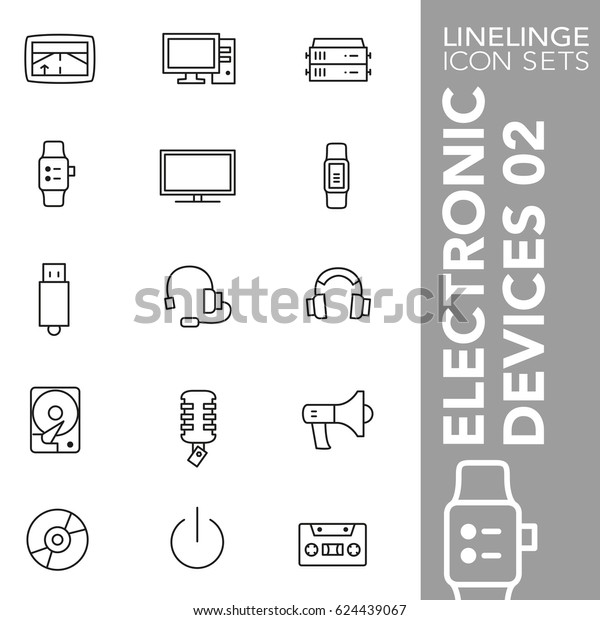 High quality thin line icons of electronic\
device, technology. Linelinge are the best pictogram pack unique\
linear design for all dimensions and devices. Stroke vector logo\
symbol and website\
content.
