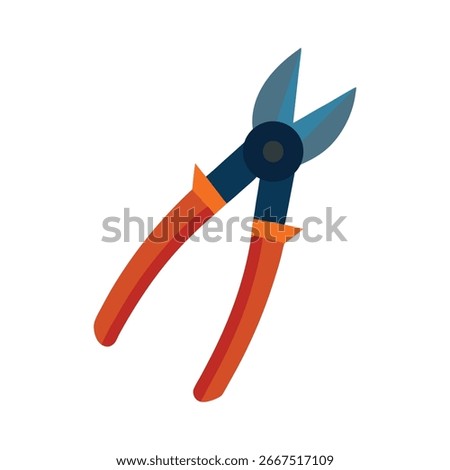 High quality tin snips artwork perfect for metalworking sheet cutting and industrial tool equipment projects Vector illustration on white background.