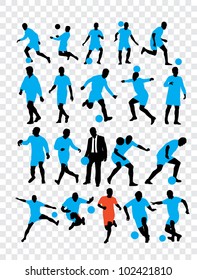 High quality traced posing people silhouettes