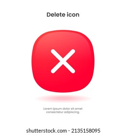 High quality trash icon, delete icon, cleaning, cross red vector icon on white background. Flat vector trash icon symbol sign from modern cleaning collection for mobile concept and web apps design.
