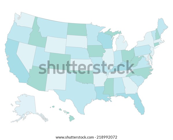 High Quality United States Map America Stock Vector Royalty Free   High Quality United States Map 600w 218992072 