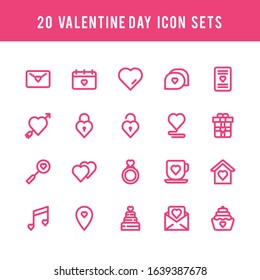 High quality Valentine Day Line icons for you and you can use these icons for any projects