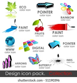 High quality vector 3d icons. Collection.