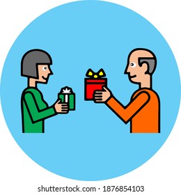 High quality vector of always romantic old couple