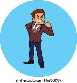 Vector de alta calidad de hombre de oficina enojado y enojado