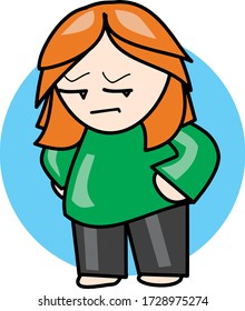 Icono de chica animada vectorial de alta calidad