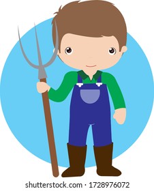animación vectorial de alta calidad de un agricultor