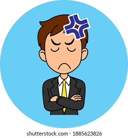High quality vector of annoyed office man