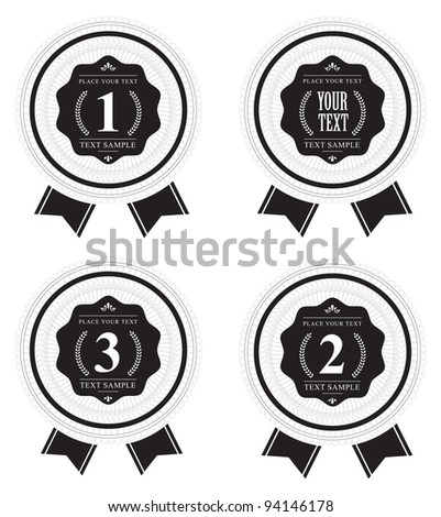 High quality vector badges with Guilloche element