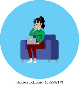 High quality vector of a beautiful office worker
