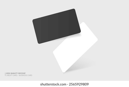 High quality vector business card mockup for your design template. Blank empty credit card or business card template.