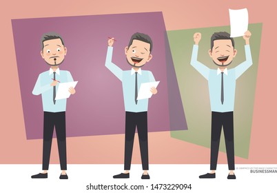high quality vector of businessman in action