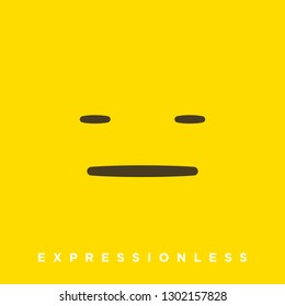 High quality vector cartoon with expressionless emoticons with Flat Design Style, social media reactions - Vector EPS10